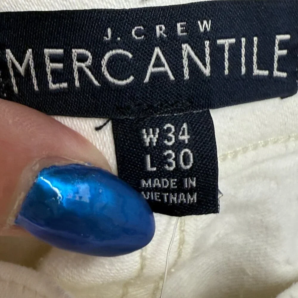 J. CREW Women’s NEW Midrise Skinny Stretch‎ Jean White Denim | Size W34 L30
